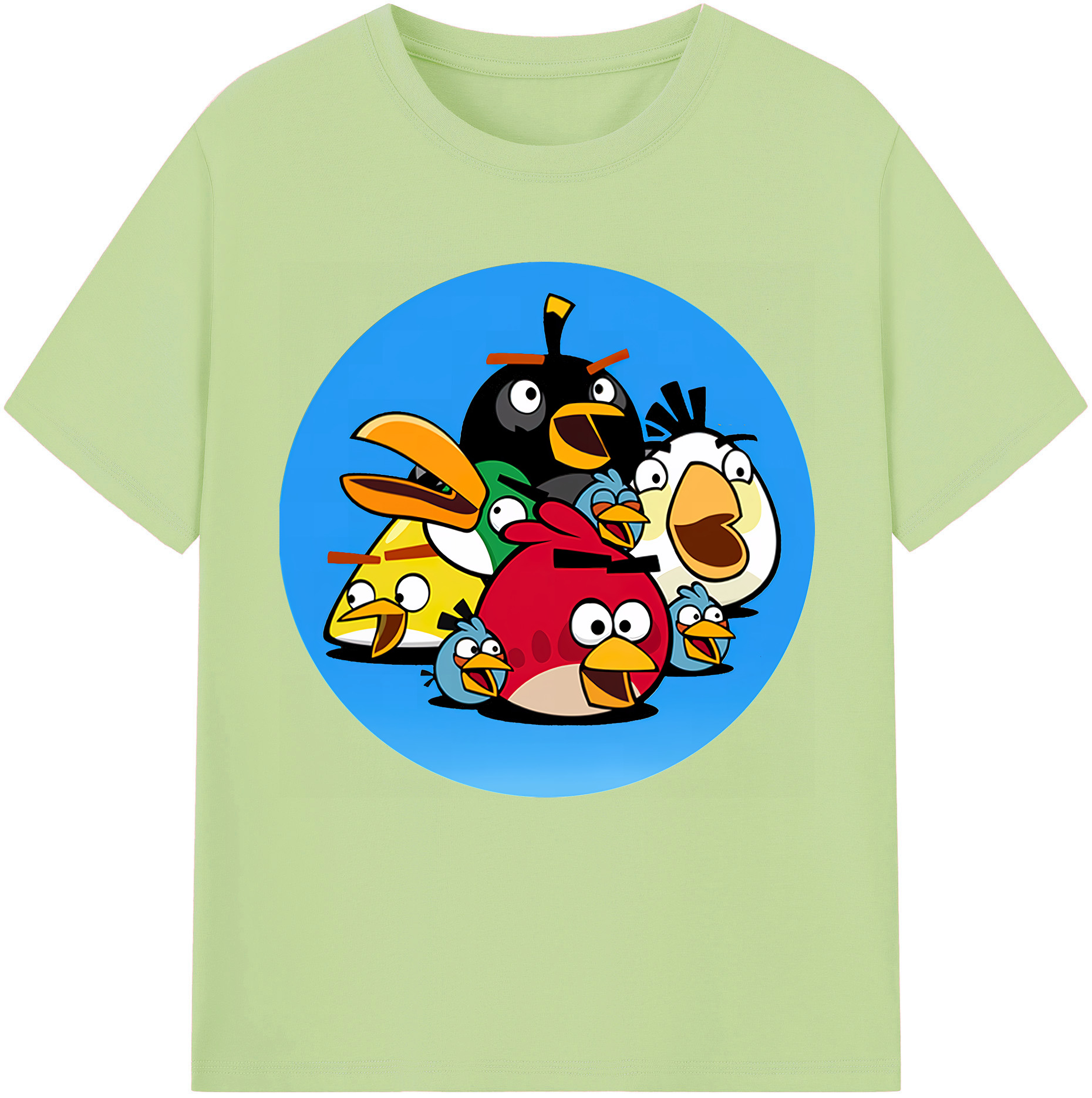 （画像用） Angry Birds アングリーバード 綿100％半袖Tシャツ（フロントプリント）